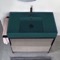 Modern Console Vanity with Grey Oak Cabinet, Green Ceramic Sink, 35